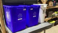 STACK W/(2) RECYCLE BINS + STERLITE HAMPER(NO LID)