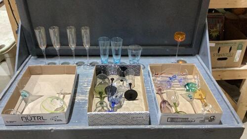 (3)FLATS OF BAR WARE GLASSES