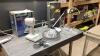 (2) ITEMS - FAN + DESK LAMP - BOTH UNUSED + NEED PROPER ASSEMBLING