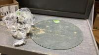 BOX W/ 70 CABINET DOOR HARDWARE + 20&rdquo;ROUND PLEXIGLASS