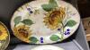 (2) FLATS W/ SUNFLOWER + FALL COLOURED PLATES + CANDLE HOLDERS - 2