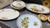 (2) FLATS W/ SUNFLOWER + FALL COLOURED PLATES + CANDLE HOLDERS - 5