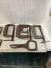 SHOP FLAT OF MIXED ANTIQUE CLAMPS & MISCELLANEOUS - 3