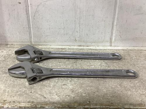 (2) 18" ADJUSTABLE WRENCHES