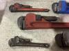 SHOP FLAT OF PIPE WRENCHES 24", 18", 14", 8", 10" - 2