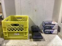 CRATE OF MIXED OUTDOOR SOLAR LIGHTS & POWER BEAM HALOGEN LIGHT KITS