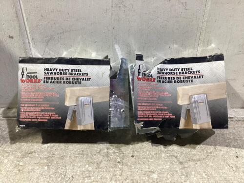 (2) HEAVY DUTY STEEL SAWHORSE BRACKETS