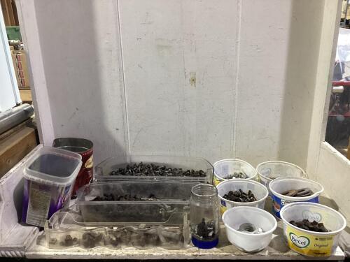 SHOP TOTE OF MIXED BOLTS, NUTS & WASHERS