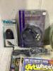 SHOP TOTE OF MIXED CABLES, MAGAZINES, 3D GLASSES, POWER STRIP & MISCELLANEOUS - 3