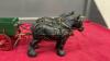 PLASTER HORSES W/ WOOD WAGON - 2