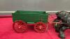 PLASTER HORSES W/ WOOD WAGON - 3