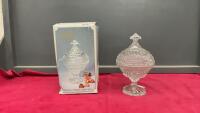VINTAGE MONTPELLIER PEDESTAL CRYSTAL CANDY DISH W/ LID