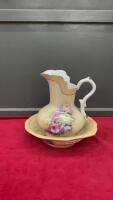 PORCELAIN WATER PITCHER & BASIN