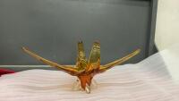 AMBER HEAVY GLASS DECOR PIECE