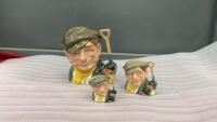 SET OF (3) ROYAL DOULTON &ldquo;THE GARDENER&rdquo; TOBY MUGS