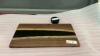 WALNUT W/ EPOXY CHARCUTERIE BOARD W/ TIN OF BOARD BUTTER