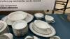 LARGE NORITAKE CHINA DISH SET - SILVER TRIM W/ GOLD & TEAL FLORAL DESIGN - 2