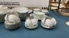 LARGE NORITAKE CHINA DISH SET - SILVER TRIM W/ GOLD & TEAL FLORAL DESIGN - 3