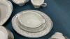 LARGE NORITAKE CHINA DISH SET - SILVER TRIM W/ GOLD & TEAL FLORAL DESIGN - 7
