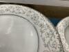 LARGE NORITAKE CHINA DISH SET - SILVER TRIM W/ GOLD & TEAL FLORAL DESIGN - 9