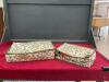 LARGE NORITAKE CHINA DISH SET - SILVER TRIM W/ GOLD & TEAL FLORAL DESIGN - 10