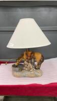 VINTAGE &ldquo;PACIFIC HARBOUR&rdquo; PLASTER HORSE LAMP