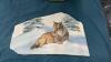 WOLF OIL PAINTING ON STONE