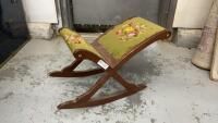 VINTAGE EMBROIDERED GOUT ROCKING STOOL