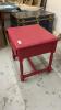 RED PAINTED SIDE TABLE W/ DRAWER - 2
