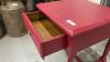 RED PAINTED SIDE TABLE W/ DRAWER - 3