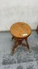 ANTIQUE PIANO STOOL W/ BRASS LEGS, GLASS BALL FEET - 2