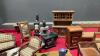VARIETY OF DOLL HOUSE FURNITURE W/ A FEW SMALL DOLLS - 3