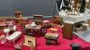 VARIETY OF DOLL HOUSE FURNITURE W/ A FEW SMALL DOLLS - 5
