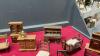 VARIETY OF DOLL HOUSE FURNITURE W/ A FEW SMALL DOLLS - 6