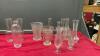 (2) FLATS W/ CLEAR GLASS VASES