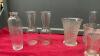 (2) FLATS W/ CLEAR GLASS VASES - 2