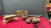 HANDCRAFTED ITEMS - COCONUT LIGHT, & BOWL, CARVED &ldquo;LONGEVITY&rdquo; WOOD SIGN, AND WOOD TRINKET HOLDER W/ SHELF