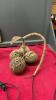 HANDCRAFTED ITEMS - COCONUT LIGHT, & BOWL, CARVED &ldquo;LONGEVITY&rdquo; WOOD SIGN, AND WOOD TRINKET HOLDER W/ SHELF - 5