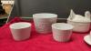 CERAMIC POPCORN BOWL W/ (2) SMALLER BOWLS, TURKERY BISCUIT JAR, BUTTER DISH, CORNING WARE - 2