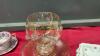 (2) BOXES W/ TEA CUPS & SAUCERS, DECORATIVE GLASS PUMCH BOWL W/ LID, ROYAL ALBERT PLATTER & SMALL VASE - 3