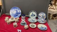 HOLLAND COLLECTIBLE ITEMS - COLLECTOR PLATES, TEA CUPS & SAUCERS, LIDDED JAR ETC