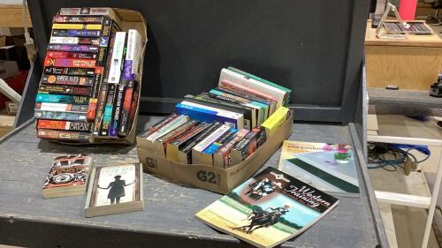 (2)BOXES OF BOOKS - NOVELS + EDUCATIONAL