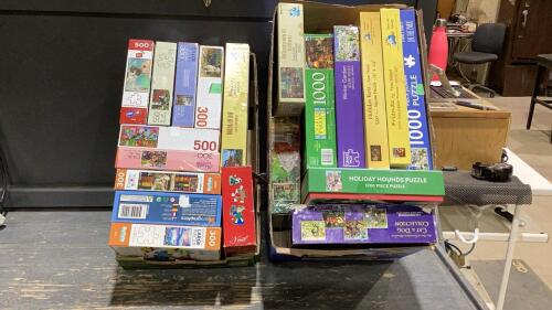 (2)BOXES OF PUZZLES