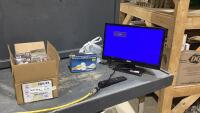 (2) ITEMS -BOX OF ASSORTED LIGHT BULBS, PLUMBING SUPPLY + RCA TV