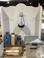 SHOP TOTE OF WELDING RODS & GOGGLES