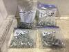 SHOP PAIL OF MIXED BITS W/ WASHERS, BOLTS, NUTS, ELETRIC FENCE CONNECTORS & MISCELLANEOUS - 10