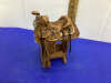 SALESMAN SAMPLER LEATHER SADDLE W/STAND