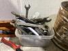 SHOP PAIL OF MIXED WRENCHES, PILERS & MISCELLANEOUS - 3