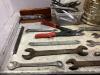 SHOP PAIL OF MIXED WRENCHES, PILERS & MISCELLANEOUS - 5