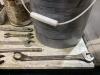 SHOP PAIL OF MIXED WRENCHES, PILERS & MISCELLANEOUS - 7